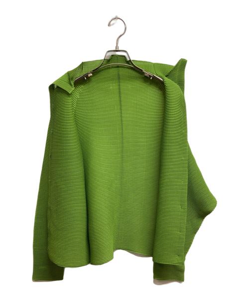 me ISSEY MIYAKE（ミーイッセイ ミヤケ）me ISSEY MIYAKE (ミーイッセイ ミヤケ) プリーツシャツ グリーン サイズ:Freeの古着・服飾アイテム