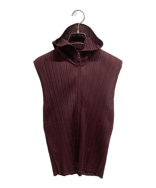 PLEATS PLEASE（プリーツプリーズ）PLEATS PLEASE (プリーツプリーズ) プリーツノースリーブブラウス ブラウン サイズ:3の古着・服飾アイテム