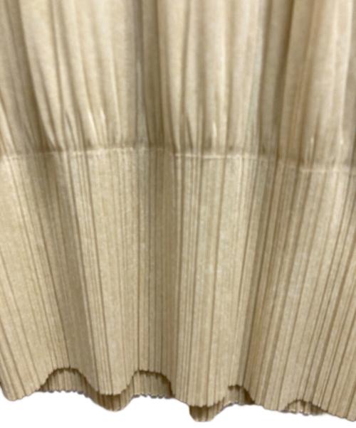 PLEATS PLEASE（プリーツプリーズ）PLEATS PLEASE (プリーツプリーズ) プリーツノースリーブワンピース ベージュ サイズ:3の古着・服飾アイテム