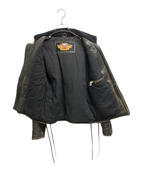 HARLEY-DAVIDSON（ハーレーダビッドソン）HARLEY-DAVIDSON (ハーレーダビッドソン) シングルレザーライダースジャケット ブラック サイズ:Sの古着・服飾アイテム