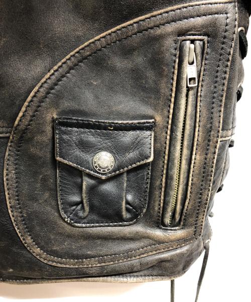 HARLEY-DAVIDSON（ハーレーダビッドソン）HARLEY-DAVIDSON (ハーレーダビッドソン) シングルレザーライダースジャケット ブラック サイズ:Sの古着・服飾アイテム