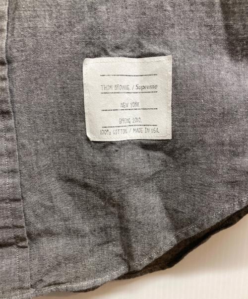 Thom Browne（トムブラウン）Thom Browne (トムブラウン) SUPREME (シュプリーム) ボタンダウンシャツ グレー サイズ:1の古着・服飾アイテム
