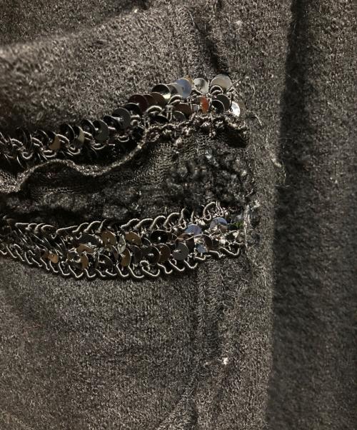tricot COMME des GARCONS（トリココムデギャルソン）tricot COMME des GARCONS (トリココムデギャルソン) ビジュー装飾ニットジャケット ブラック サイズ:不明の古着・服飾アイテム