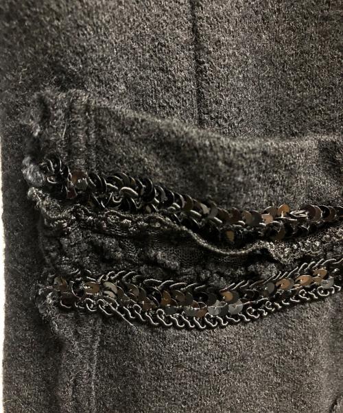 tricot COMME des GARCONS（トリココムデギャルソン）tricot COMME des GARCONS (トリココムデギャルソン) ビジュー装飾ニットジャケット ブラック サイズ:不明の古着・服飾アイテム