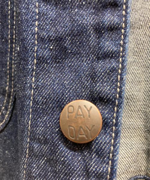 PAY DAY（ペイデイ）PAY DAY (ペイデイ) ノーカラーデニムジャケット インディゴ サイズ:Freeの古着・服飾アイテム