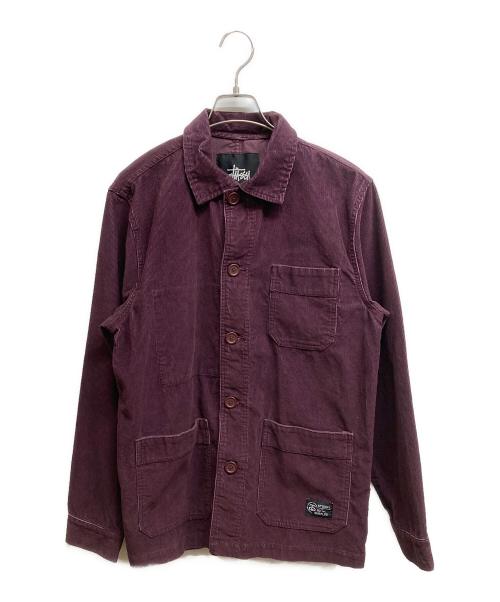 stussy（ステューシー）stussy (ステューシー) コーデュロイカバーオール ワインレッド サイズ:Mの古着・服飾アイテム