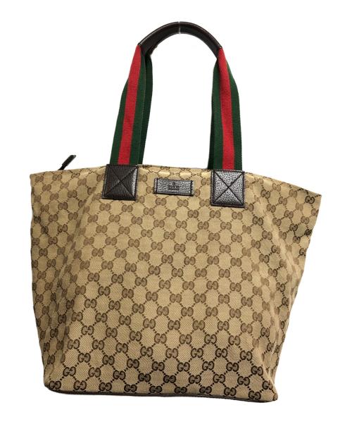 GUCCI（グッチ）GUCCI (グッチ) GGキャンバストートバッグ ベージュの古着・服飾アイテム