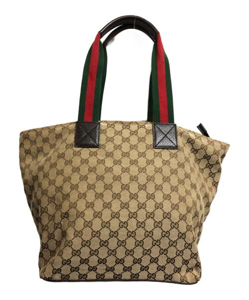 GUCCI（グッチ）GUCCI (グッチ) GGキャンバストートバッグ ベージュの古着・服飾アイテム