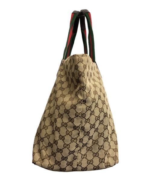 GUCCI（グッチ）GUCCI (グッチ) GGキャンバストートバッグ ベージュの古着・服飾アイテム