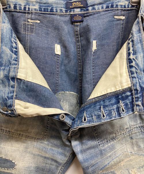POLO RALPH LAUREN（ポロ・ラルフローレン）POLO RALPH LAUREN (ポロ・ラルフローレン) ダメージ加工デニムパンツ インディゴ サイズ:76cm (W30)の古着・服飾アイテム