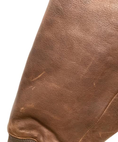 COLE HAAN（コールハーン）COLE HAAN (コールハーン) ボンバー ジャケット イン ビンテージ エフェクト レザー ブラウン サイズ:Mの古着・服飾アイテム
