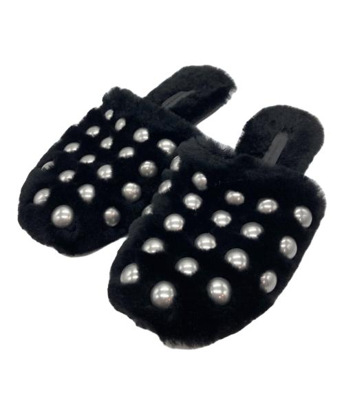 ALEXANDER WANG（アレキサンダー・ワン）ALEXANDER WANG (アレキサンダー・ワン) スタッズファーミュール ブラック サイズ:38の古着・服飾アイテム