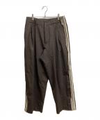 My Beautiful Landletマイビューティフルランドレット）の古着「TROPICAL CLOTH SIDE LINE WIDE PANTS」｜ブラウン