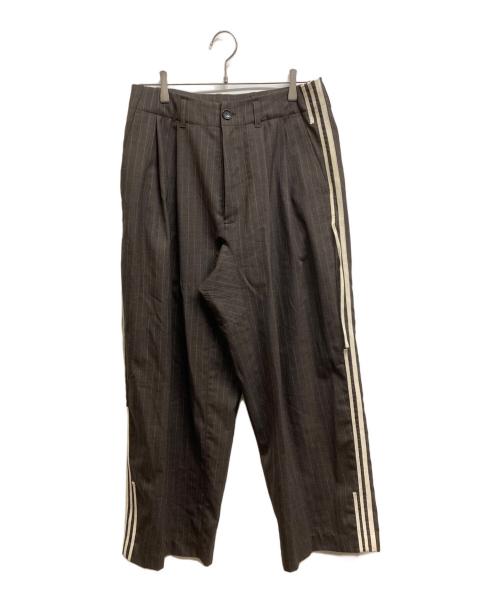 My Beautiful Landlet（マイビューティフルランドレット）My Beautiful Landlet (マイビューティフルランドレット) TROPICAL CLOTH SIDE LINE WIDE PANTS ブラウン サイズ:1の古着・服飾アイテム