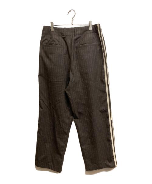 My Beautiful Landlet（マイビューティフルランドレット）My Beautiful Landlet (マイビューティフルランドレット) TROPICAL CLOTH SIDE LINE WIDE PANTS ブラウン サイズ:1の古着・服飾アイテム