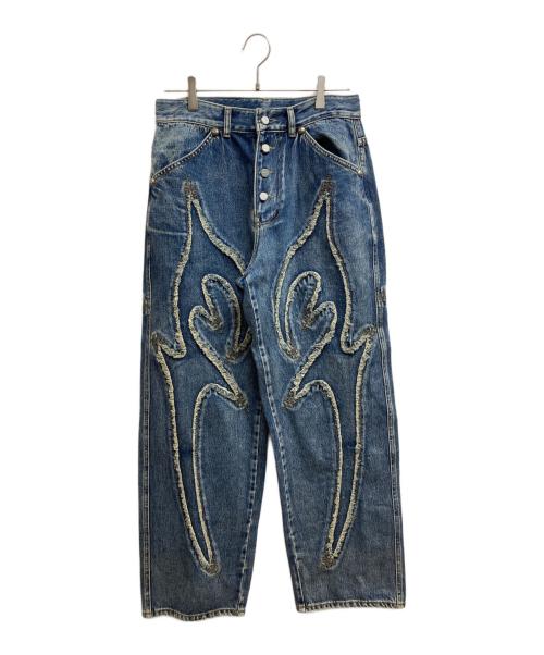 THUG CLUB（サグ クラブ）THUG CLUB (サグ クラブ) トライバルデニムパンツ インディゴ サイズ:2の古着・服飾アイテム