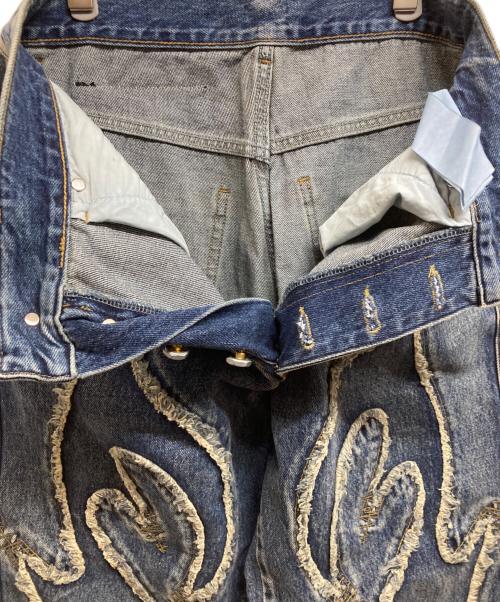 THUG CLUB（サグ クラブ）THUG CLUB (サグ クラブ) トライバルデニムパンツ インディゴ サイズ:2の古着・服飾アイテム