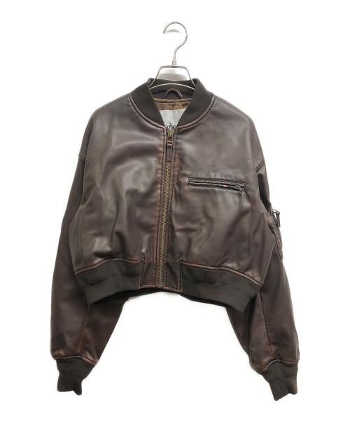 SLY（スライ）SLY (スライ) LEATHER CROP ブラウン サイズ:2の古着・服飾アイテム