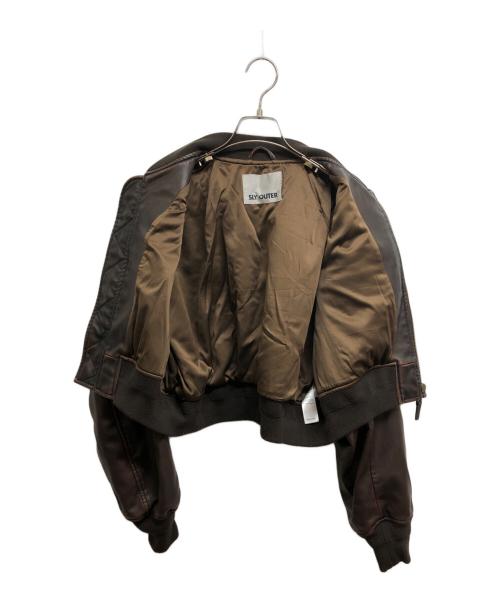 SLY（スライ）SLY (スライ) LEATHER CROP ブラウン サイズ:2の古着・服飾アイテム