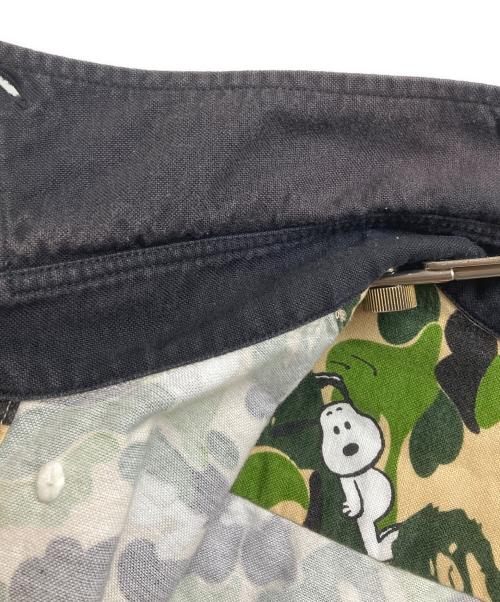 A BATHING APE（ア ベイシング エイプ）A BATHING APE (ア ベイシング エイプ) PEANUTS (ピーナッツ) ワンポイントABCカモオックスフォードBDシャツ グリーン サイズ:Lの古着・服飾アイテム