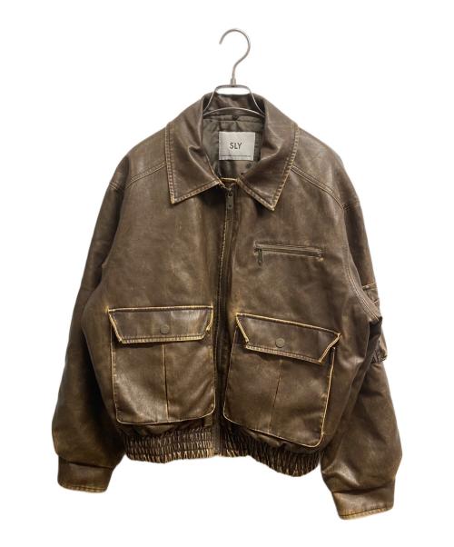 SLY（スライ）SLY (スライ) VINTAGE F／LEATHER S／ブルゾン ブラック サイズ:Freeの古着・服飾アイテム