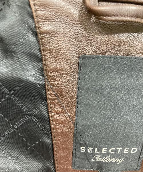 SELECTED（セレクテッド）SELECTED (セレクテッド) レザージャケット ブラウン サイズ:180/104Ａの古着・服飾アイテム