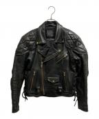 KADOYAカドヤ）の古着「ダブルライダースジャケット」｜ブラック