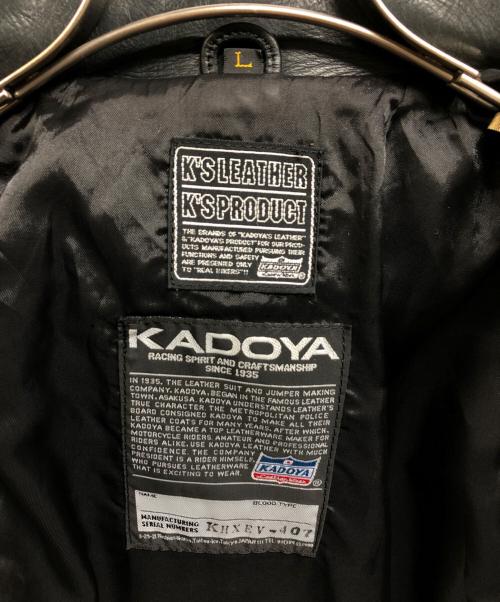 KADOYA（カドヤ）KADOYA (カドヤ) ダブルライダースジャケット ブラック サイズ:Lの古着・服飾アイテム