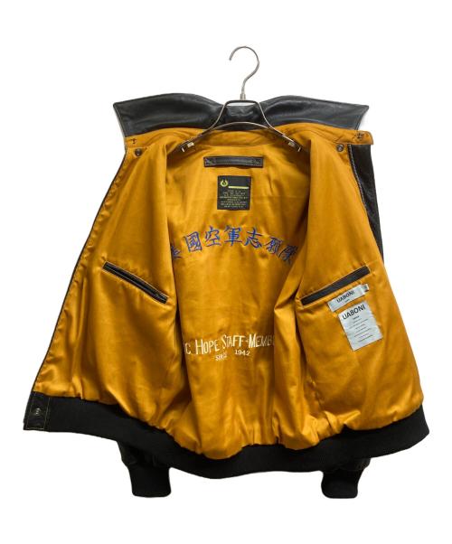 uaboni（ユアボニ）uaboni (ユアボニ) A-2 レザージャケット ブラック サイズ:48の古着・服飾アイテム