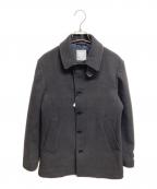 SHIPSシップス）の古着「スーパー120'S メルトン シングル ピーコート」｜ブラウン