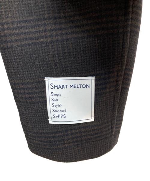 SHIPS（シップス）SHIPS (シップス) スーパー120'S メルトン シングル ピーコート ブラウン サイズ:S 未使用品の古着・服飾アイテム