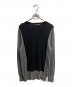 NEIL BARRETTニールバレット）の古着「バイカラー スリムフィット プルオーバー レーヨンニット」｜ブラック