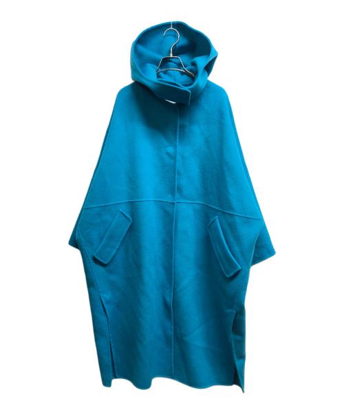 LE CIEL BLEU（ルシェルブルー）LE CIEL BLEU (ルシェルブルー) フーデッドオーバーコート ブルー サイズ:34の古着・服飾アイテム