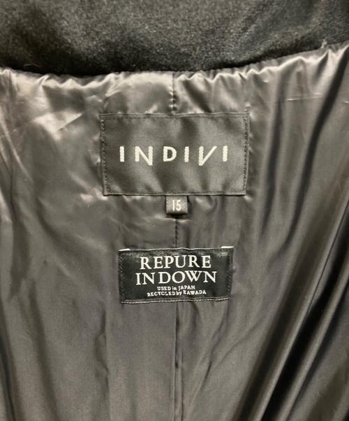 INDIVI（インディヴィ）INDIVI (インディヴィ) ウォッシャブルロング丈ダウンコート ブラック サイズ:15の古着・服飾アイテム