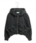 LACOSTEラコステ）の古着「裏パイルクロップドジップフーディー」｜ブラック