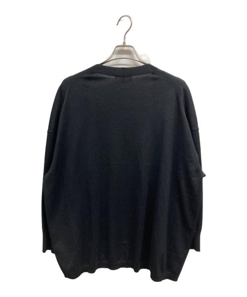 UNTITLED（アンタイトル）UNTITLED (アンタイトル) ドライタッチ ボタンレスニットカーディガン ブラック サイズ:48の古着・服飾アイテム