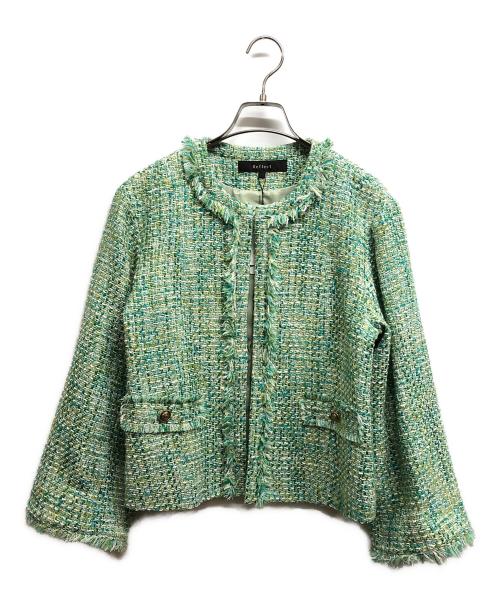 ReFLEcT（リフレクト）Reflect (リフレクト) ファンシーツイードジャケット グリーン サイズ:M 未使用品の古着・服飾アイテム