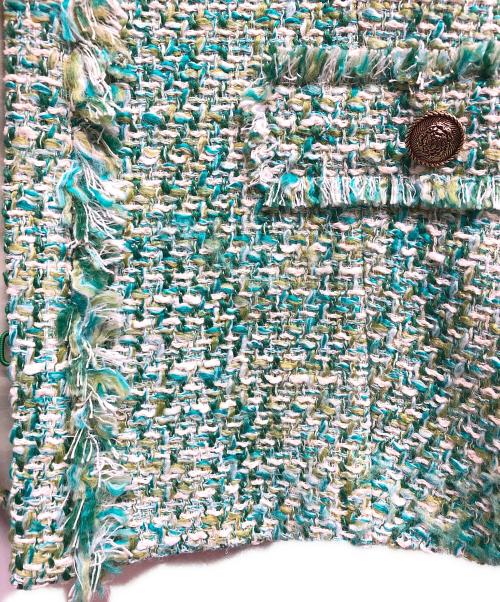 ReFLEcT（リフレクト）Reflect (リフレクト) ファンシーツイードジャケット グリーン サイズ:M 未使用品の古着・服飾アイテム