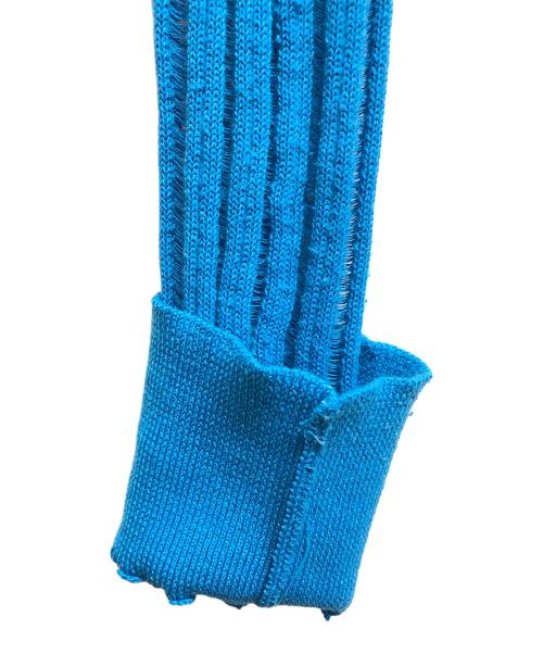 BEEDEN（ビーデン）BEEDEN (ビーデン) SHEER STRIPE HOODIE TOP ブルー サイズ:Freeの古着・服飾アイテム