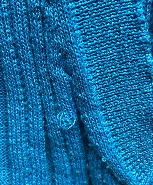 BEEDEN（ビーデン）BEEDEN (ビーデン) SHEER STRIPE HOODIE TOP ブルー サイズ:Freeの古着・服飾アイテム