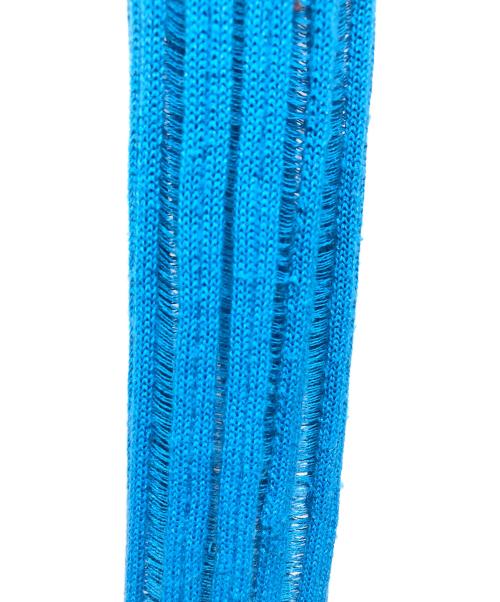 BEEDEN（ビーデン）BEEDEN (ビーデン) SHEER STRIPE HOODIE TOP ブルー サイズ:Freeの古着・服飾アイテム