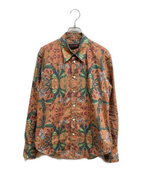 CABAN（キャバン）CABaN (キャバン) コットン パレルモフラワープリントレギュラーシャツ ブラウン サイズ:Sの古着・服飾アイテム