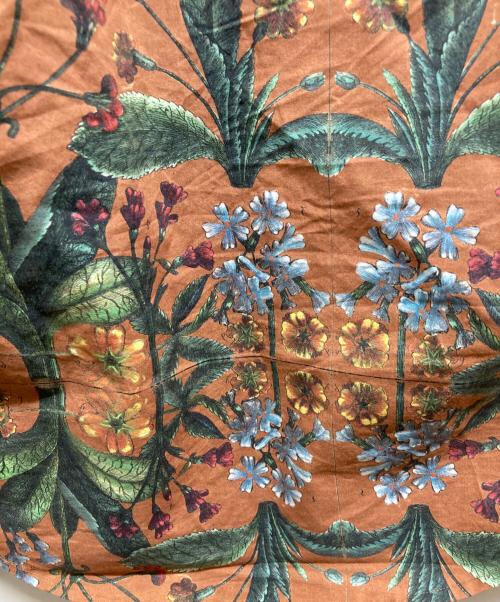 CABAN（キャバン）CABaN (キャバン) コットン パレルモフラワープリントレギュラーシャツ ブラウン サイズ:Sの古着・服飾アイテム