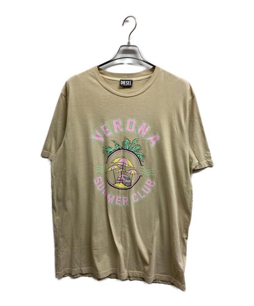 DIESEL（ディーゼル）DIESEL (ディーゼル) プリントTシャツ ベージュ サイズ:XXLの古着・服飾アイテム