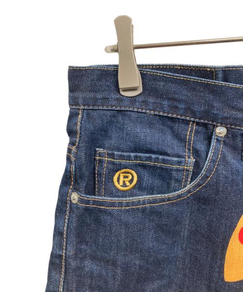 A BATHING APE（ア ベイシング エイプ）A BATHING APE (ア ベイシング エイプ) シャークデザイン ハーフデニムパンツ インディゴ サイズ:Mの古着・服飾アイテム