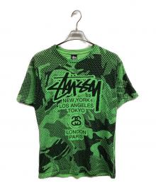 stussy（ステューシー）の古着「総柄プリントtシャツ/stussyTシャツ」｜グリーン
