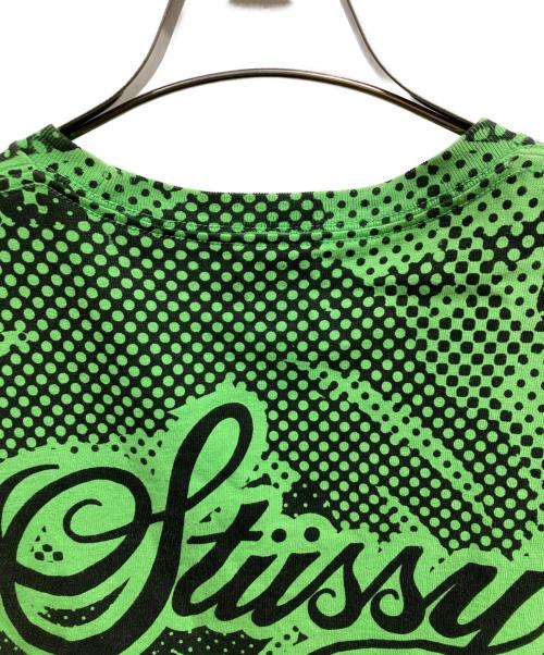 stussy（ステューシー）stussy (ステューシー) 総柄プリントtシャツ/stussyTシャツ グリーン サイズ:Mの古着・服飾アイテム