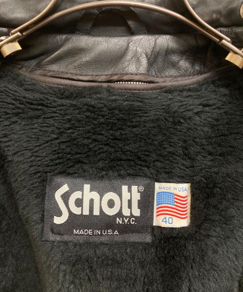 Schott（ショット）Schott (ショット) ライナー付きシングルライダースジャケット ブラック サイズ:40の古着・服飾アイテム
