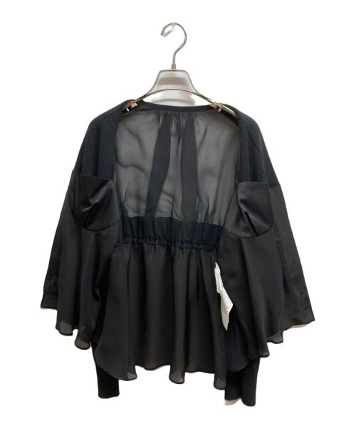 sacai（サカイ）sacai (サカイ) Knit x Satin Cardigan ブラック サイズ:2の古着・服飾アイテム