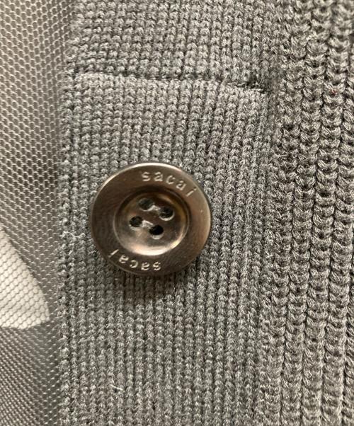 sacai（サカイ）sacai (サカイ) Knit x Satin Cardigan ブラック サイズ:2の古着・服飾アイテム